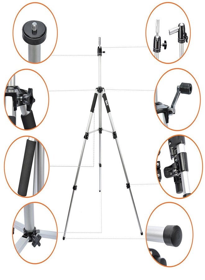 GEXWORLDWIDE GEX 63" Heavy Duty Mannequin Tripod Stand for Wig Cosmetology Training Practice Doll Manikin Head Tripod Wig Stand With Travel Bag (Silver) - Image 2
